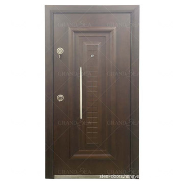 Pakistan anti-rust silver long handle exterior entrance security steel armored door for house